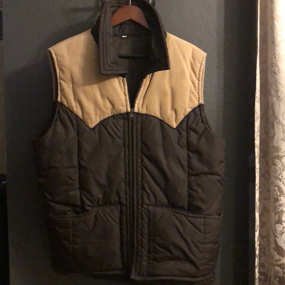 Vintage Brown and Tan Corduroy Vest